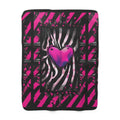 Gothic Punk Spiked Blanket: Hot Pink Sherpa Fleece Throw