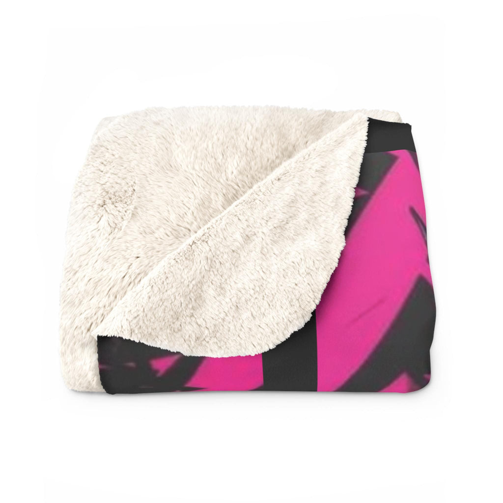 Gothic Punk Spiked Blanket: Hot Pink Sherpa Fleece Throw