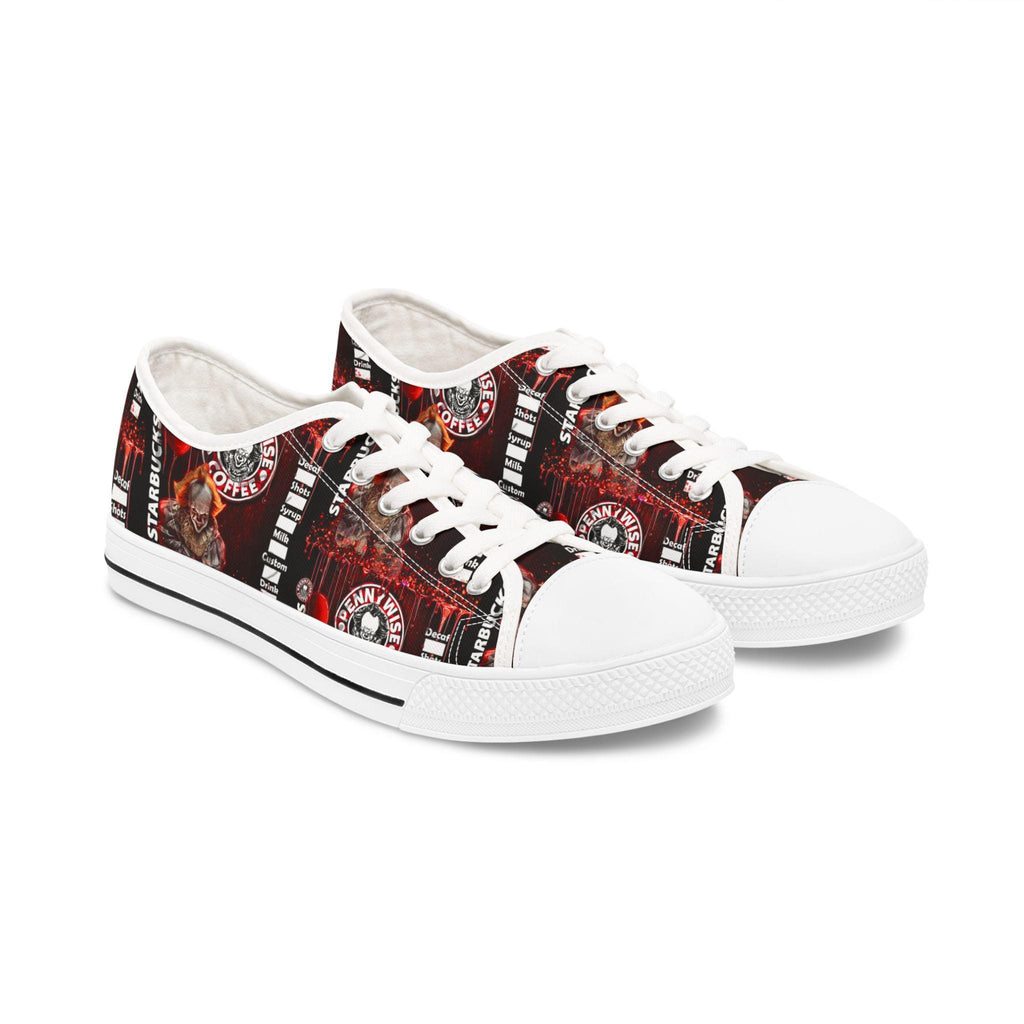 Pennywise Coffee Low Top Sneakers – Horror Movie Art Shoes
