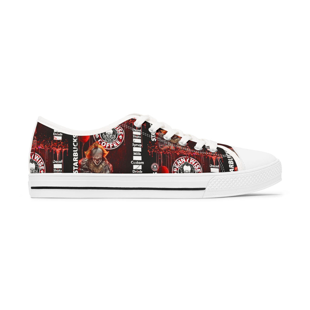 Pennywise Coffee Low Top Sneakers – Horror Movie Art Shoes