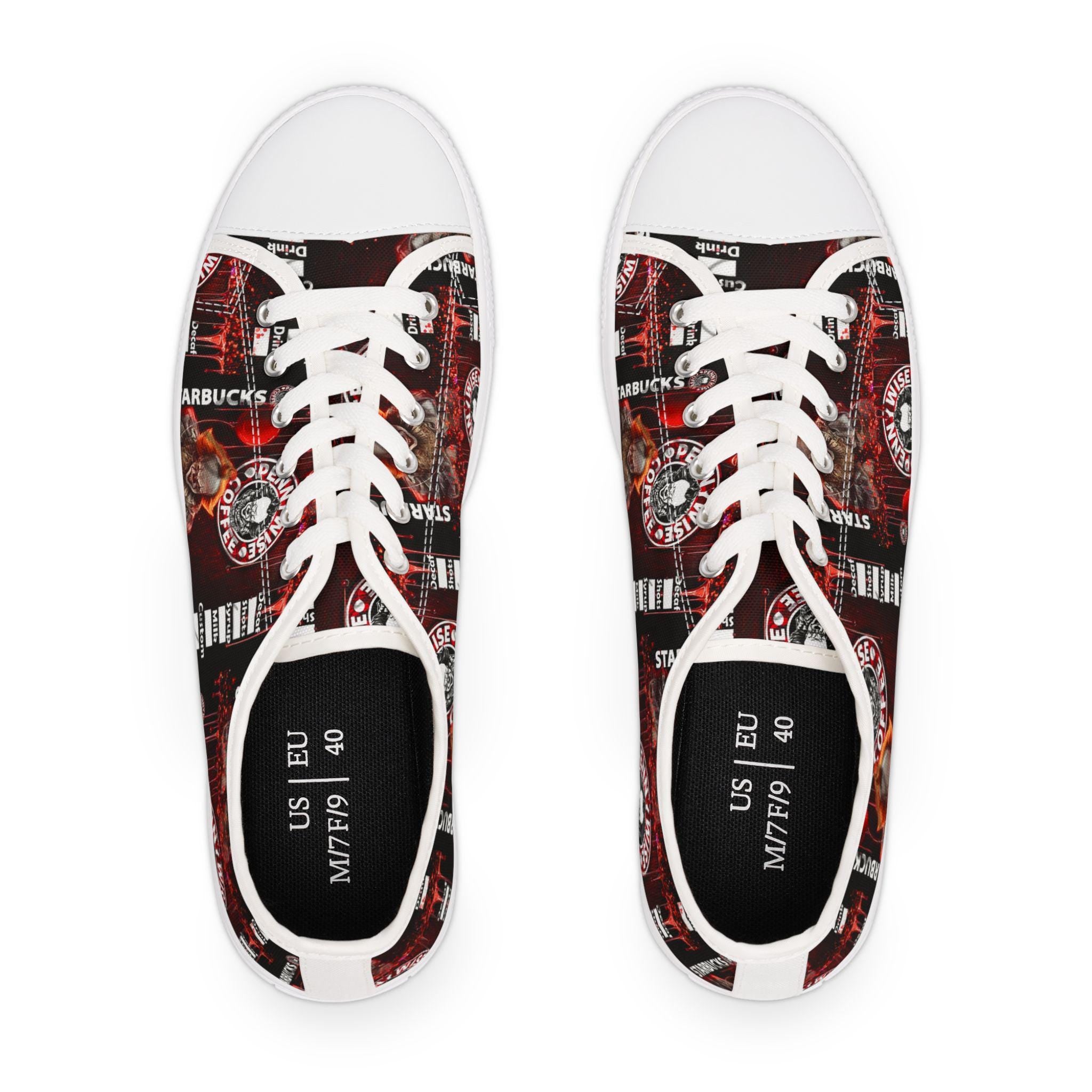 Pennywise Coffee Low Top Sneakers – Horror Movie Art Shoes