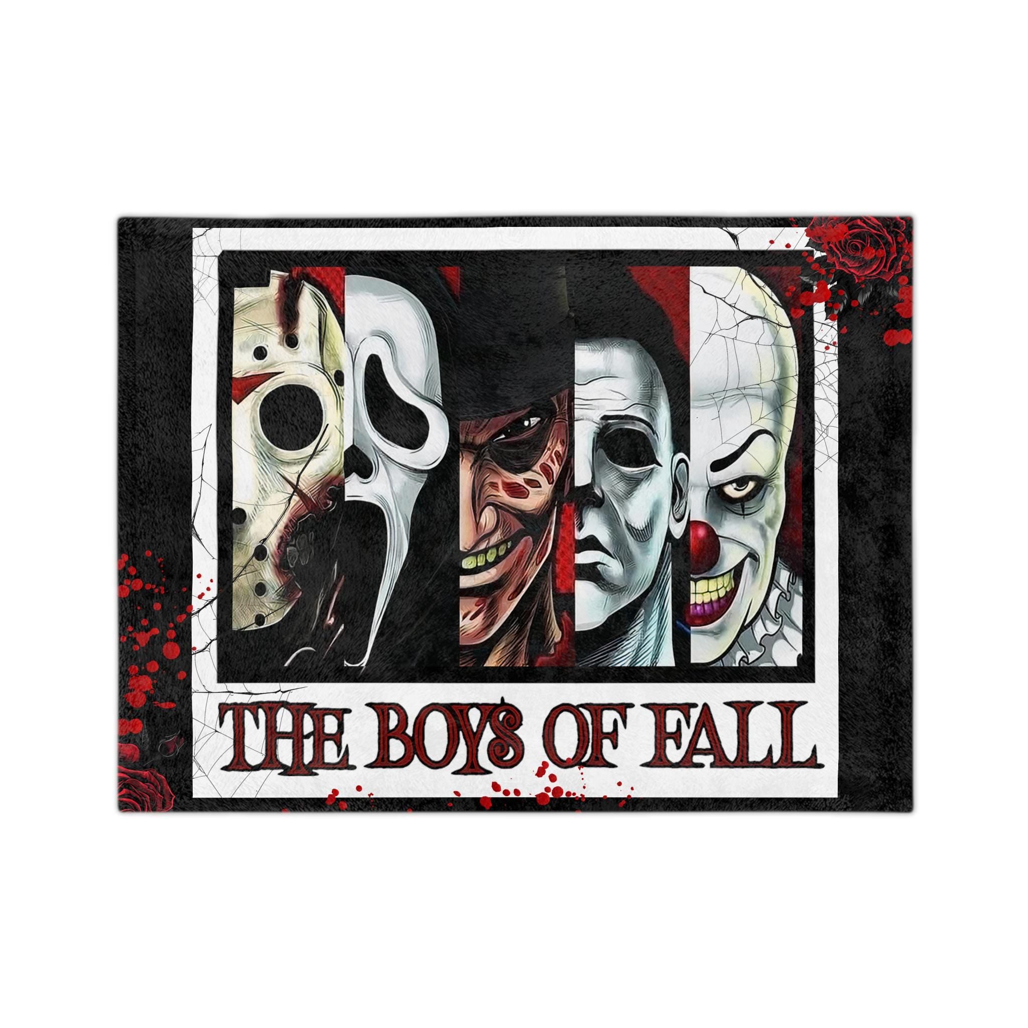 Retro Horror Slasher Fleece Blanket: Boys of Fall Halloween Throw