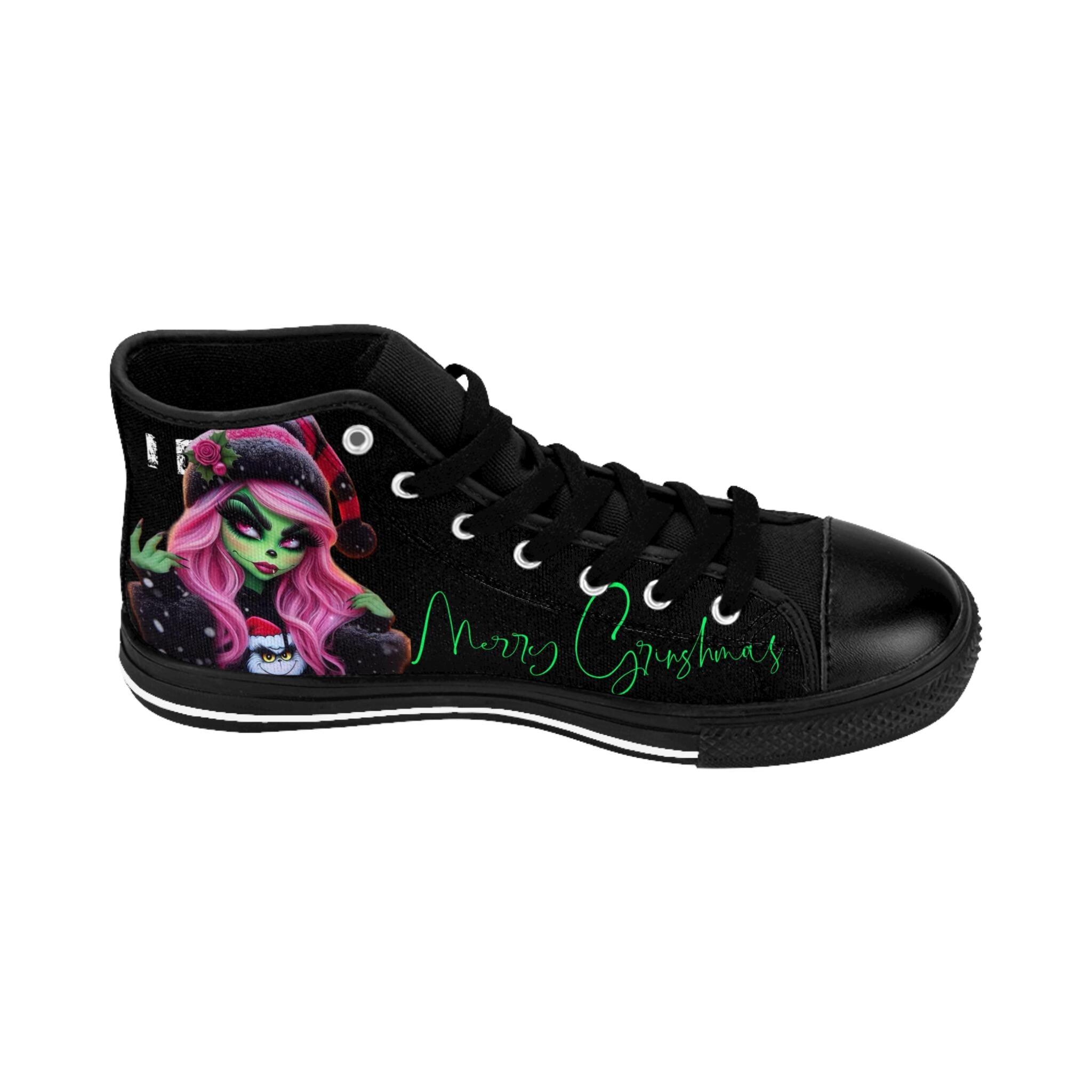 Grinchmas High Top Sneakers: Women's Christmas Holiday Shoes