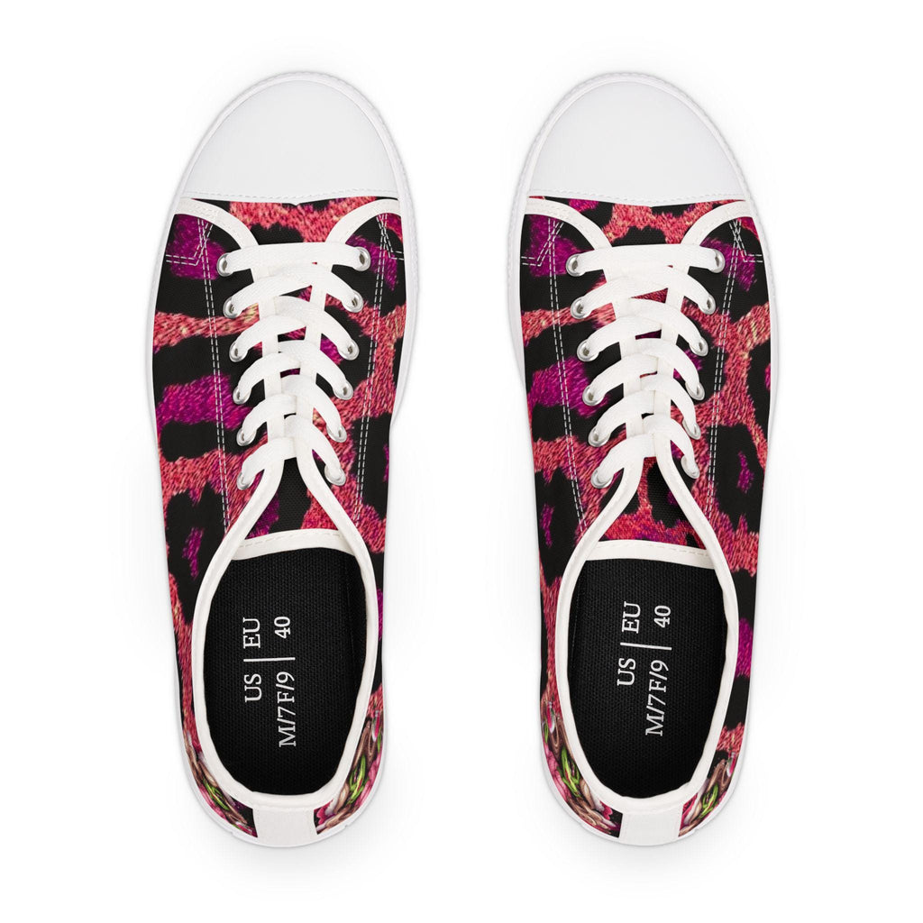 Pink Leopard Miss Grinch Sneakers: Gothic Punk Holiday Fashion