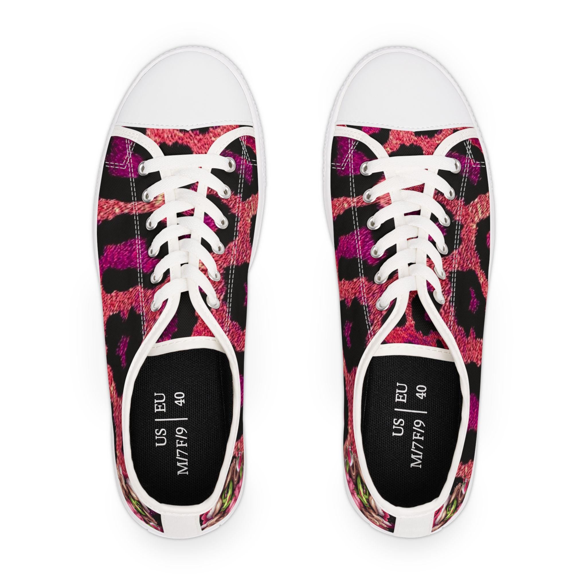 Pink Leopard Miss Grinch Sneakers: Gothic Punk Holiday Fashion