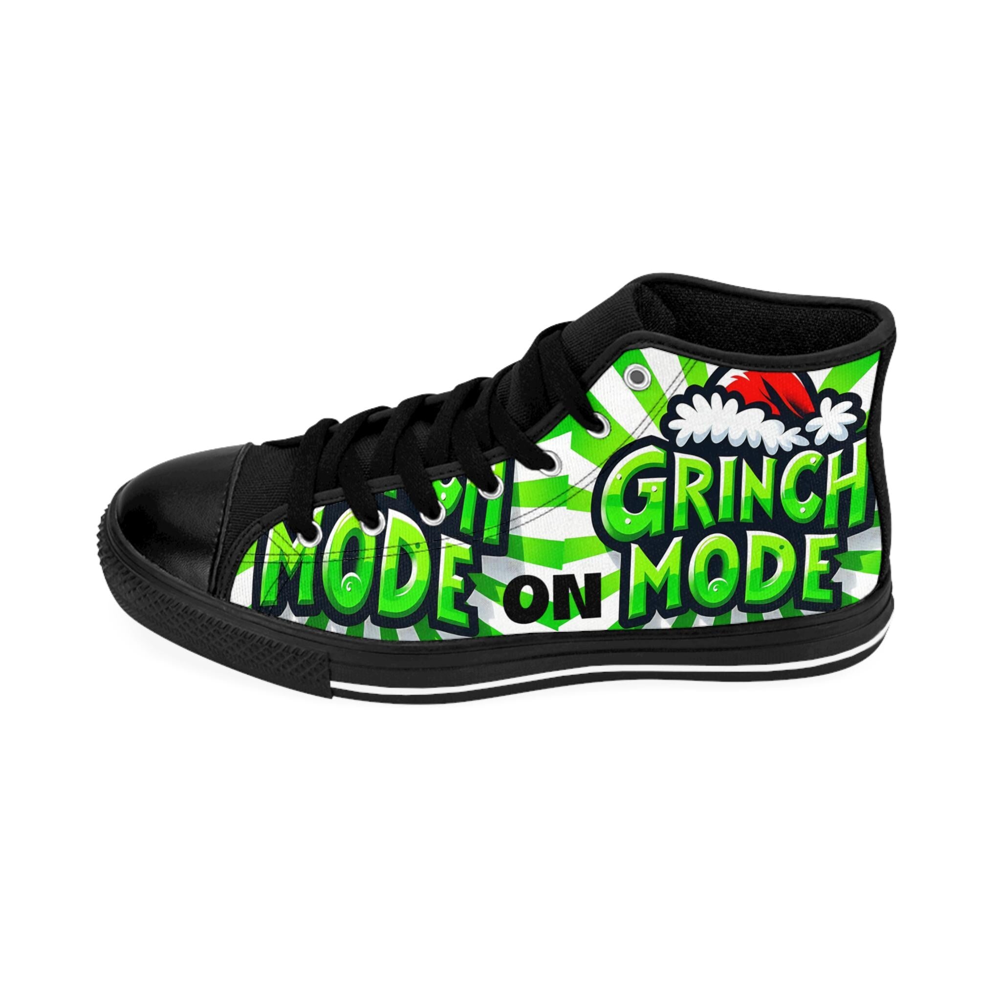 Grinch Mode is ON Holiday Sneakers, Christmas Shoes, Festive Footwear, Grinch Lover Gift,