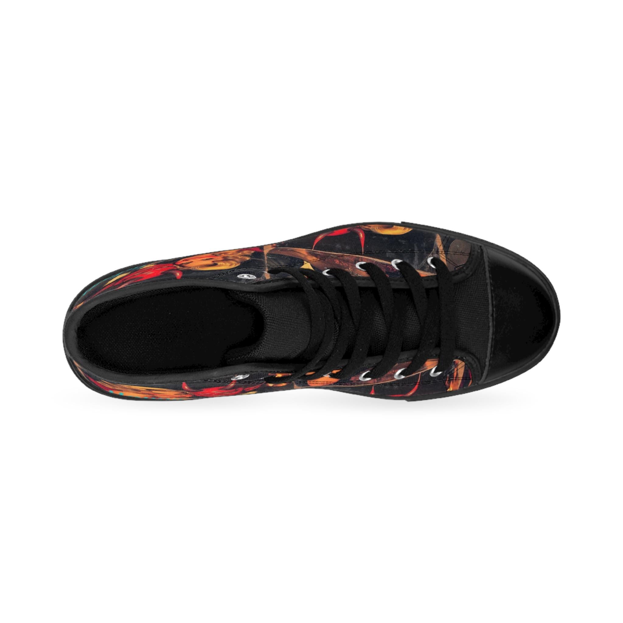 Sneakers, Women's Devilish Happy Holidays Shoes, Christmas Footwear, Festive Sneaker Gift, Trendy Fashion Sneaks