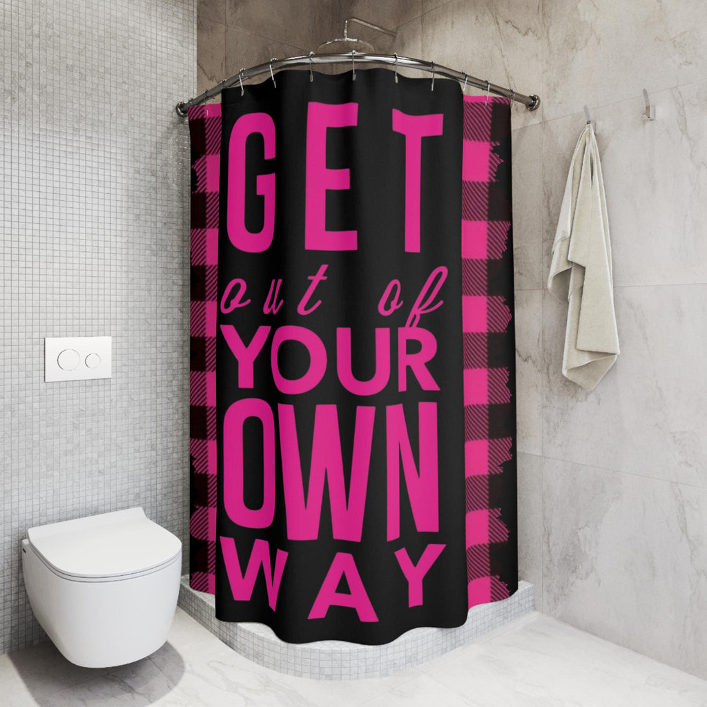 Pink Black Checkerboard Shower Curtain - 80s London Punk Bathroom Decor
