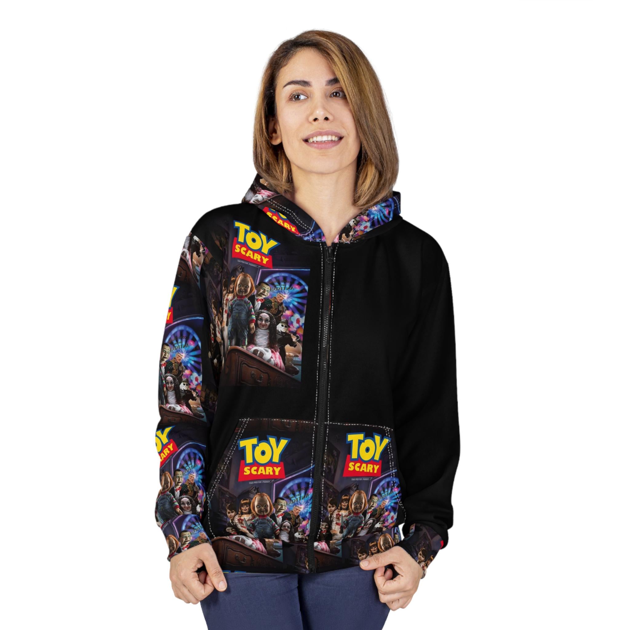 Toy Scary Parody Zip Hoodie - Halloween Horror Movie Sweatshirt