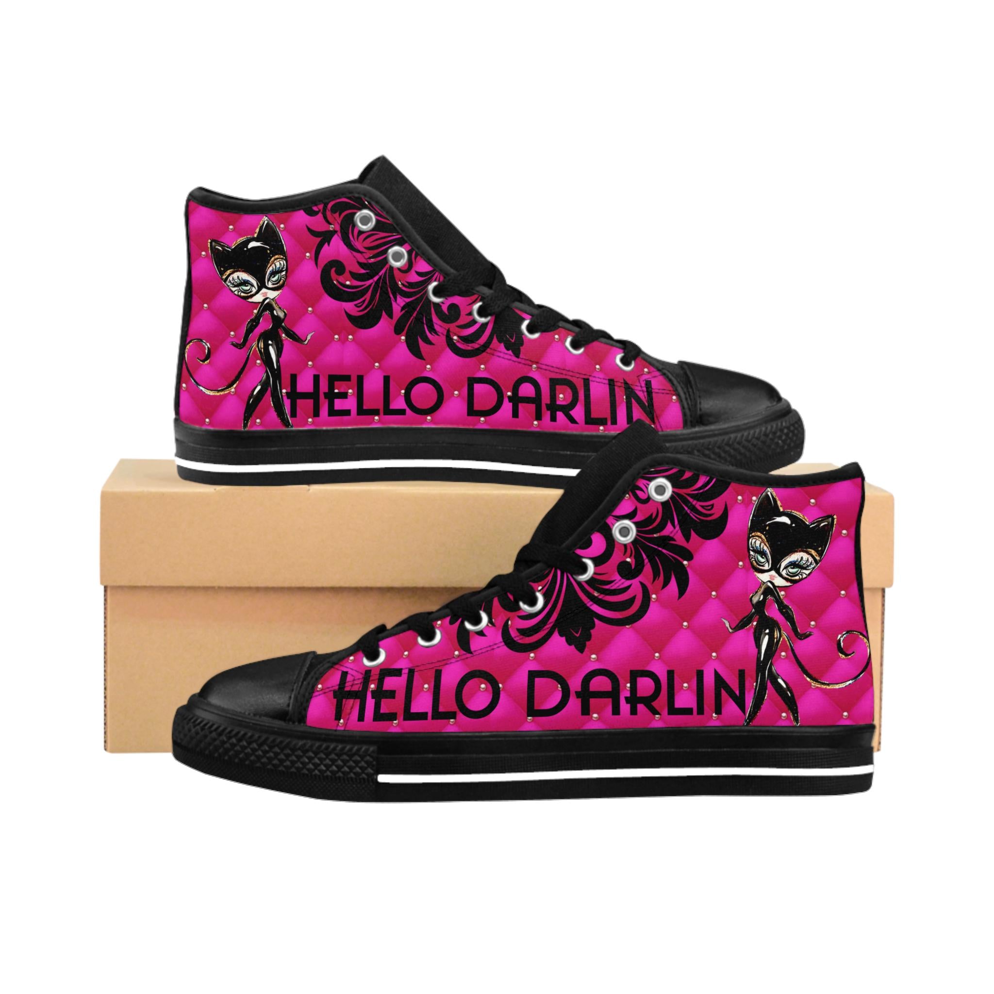 Pink Kitty, Hello Darlin, Women's Shoes, Casual Flats, Fashion Footwear Sneakers