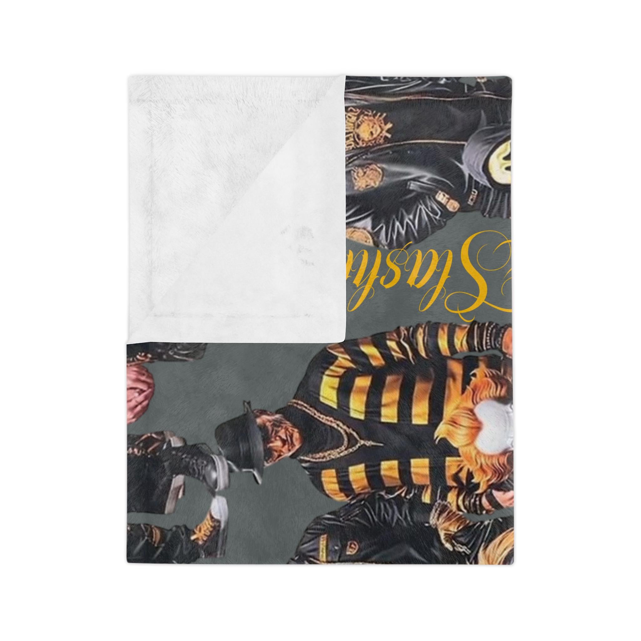 Grey Merry Slashmas Velveteen Blanket, Horror Movie Gift