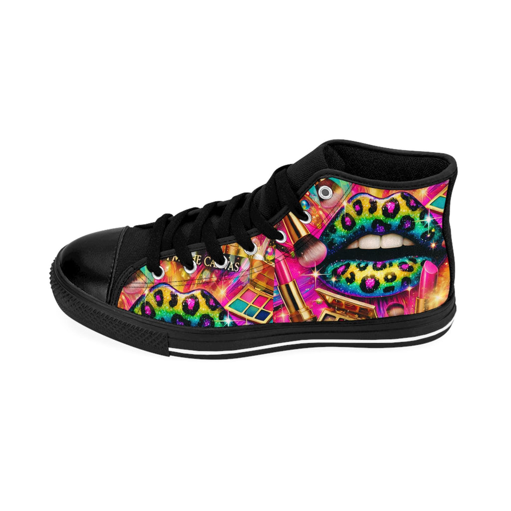 Colorful Makeup Artist High Top Sneakers, Beauty Lover Shoes