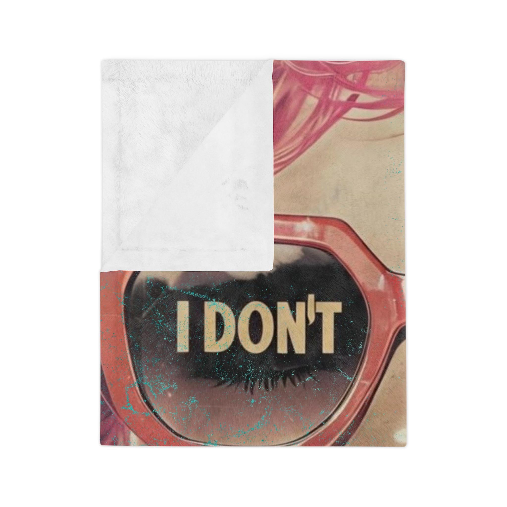 I Don't Care Girl Velveteen Blanket, Sarcastic Home Decor Throw
