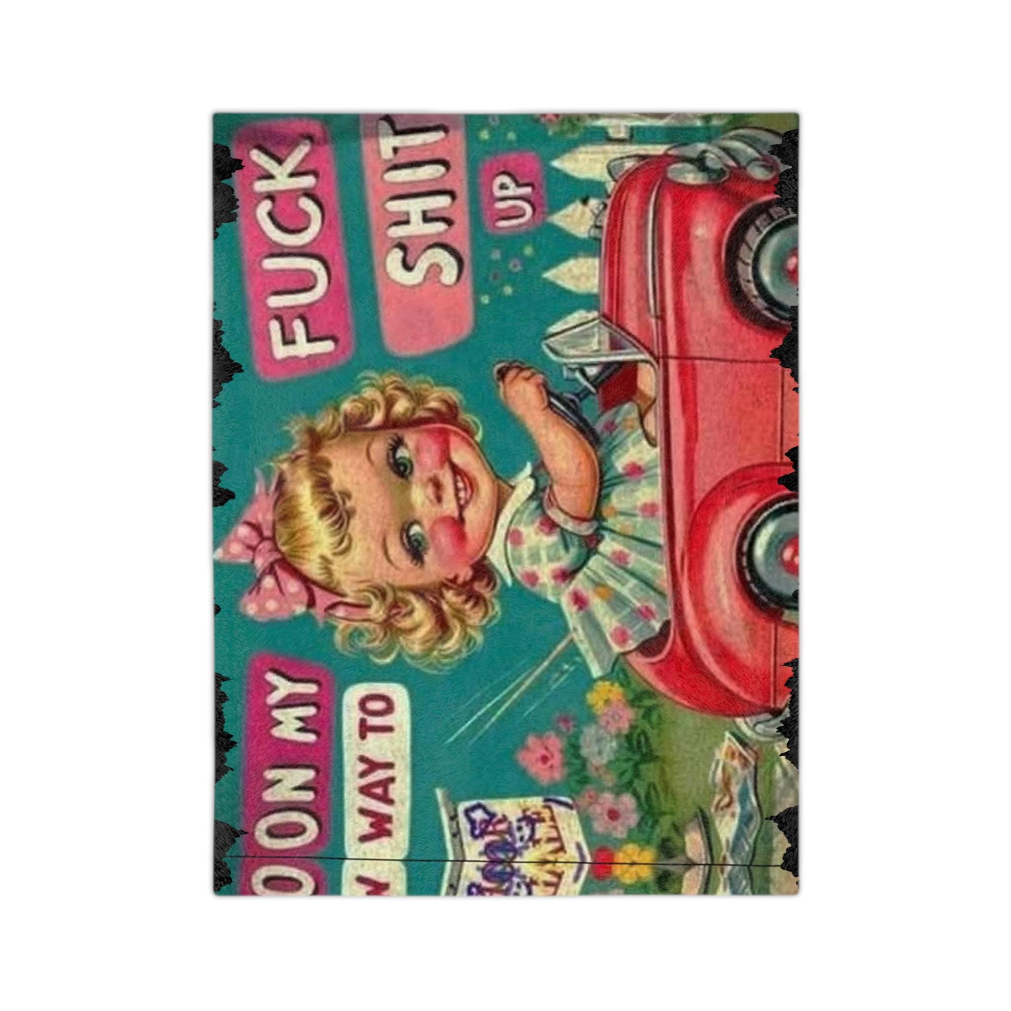 Velveteen Microfiber Blanket: Funny Rebellious Design, Cozy Bedding