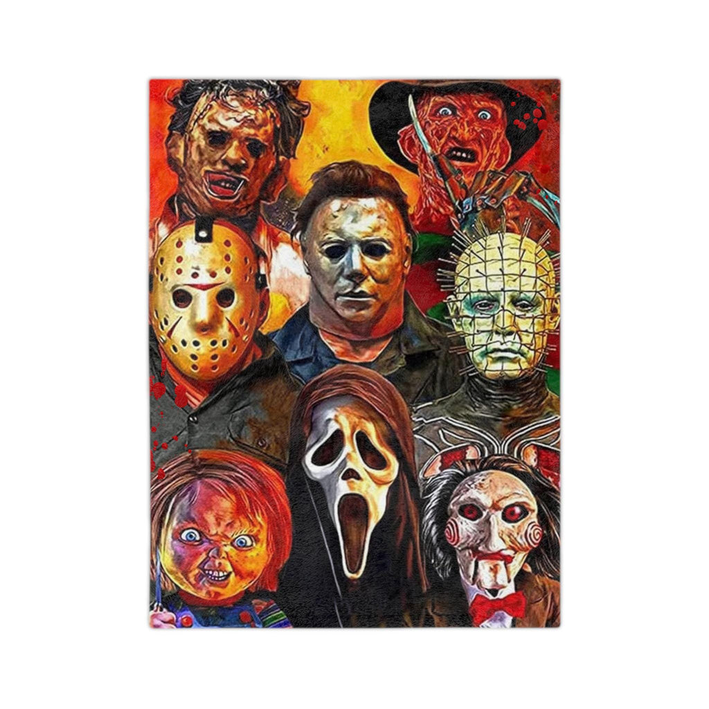 Horror Movie Slashers Velveteen Microfiber Throw Blanket