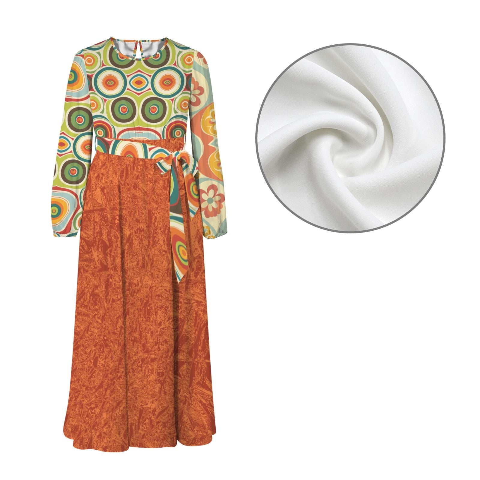 Plus Sizes Hippie Boho Whimsical Retro Dress – Vintage-Inspired Flowing Maxi, Festival Gypsy Style