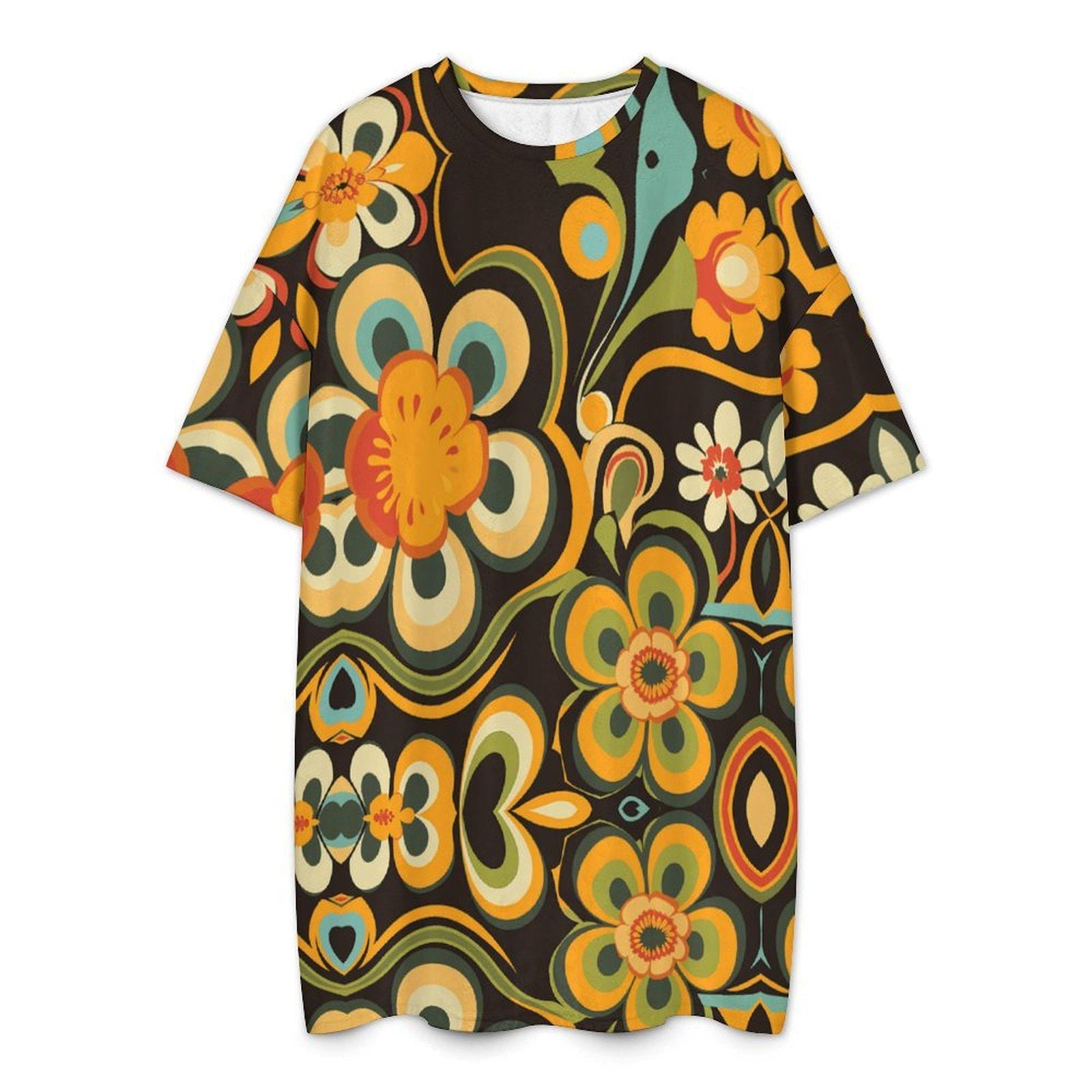 Retro Flair Boho Styled Oversized Nightgown Women's or Gender Neutral Loungewear