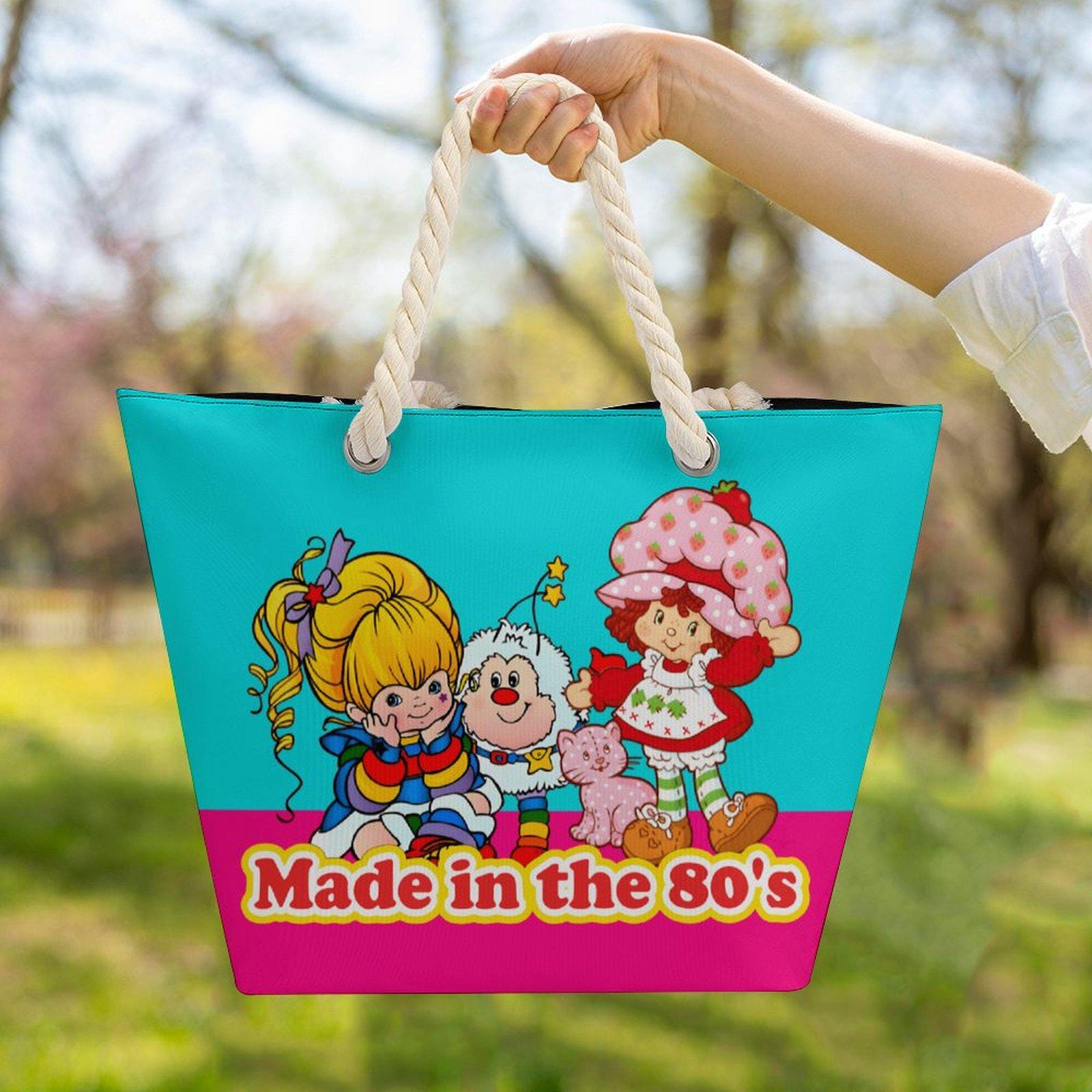 80s Nostalgia Tote Bag • Hemp Strawberry Shortcake & Rainbow Brite