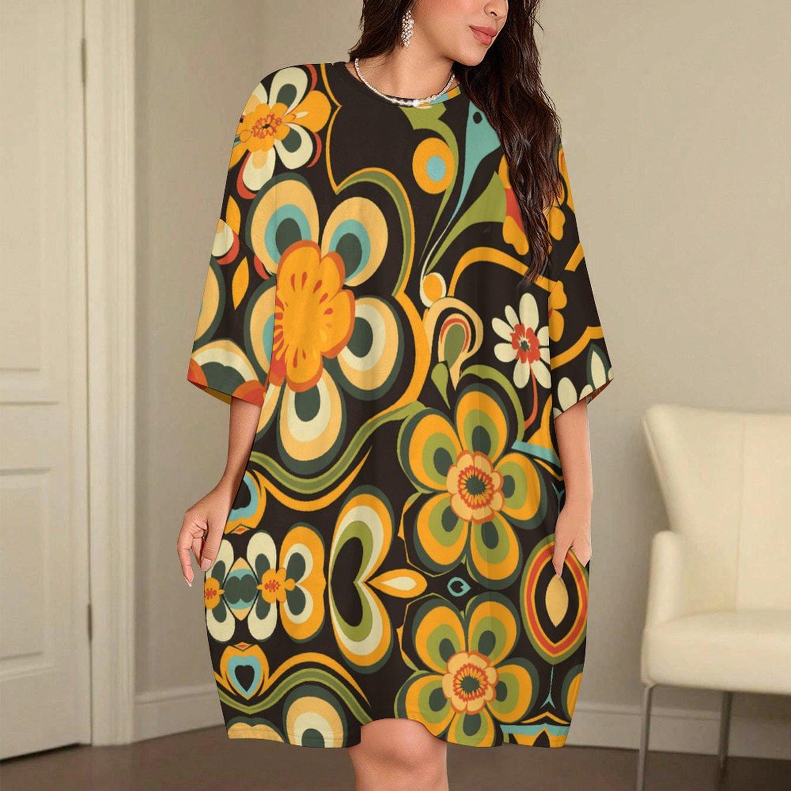 Retro Flair Boho Styled Oversized Nightgown Women's or Gender Neutral Loungewear