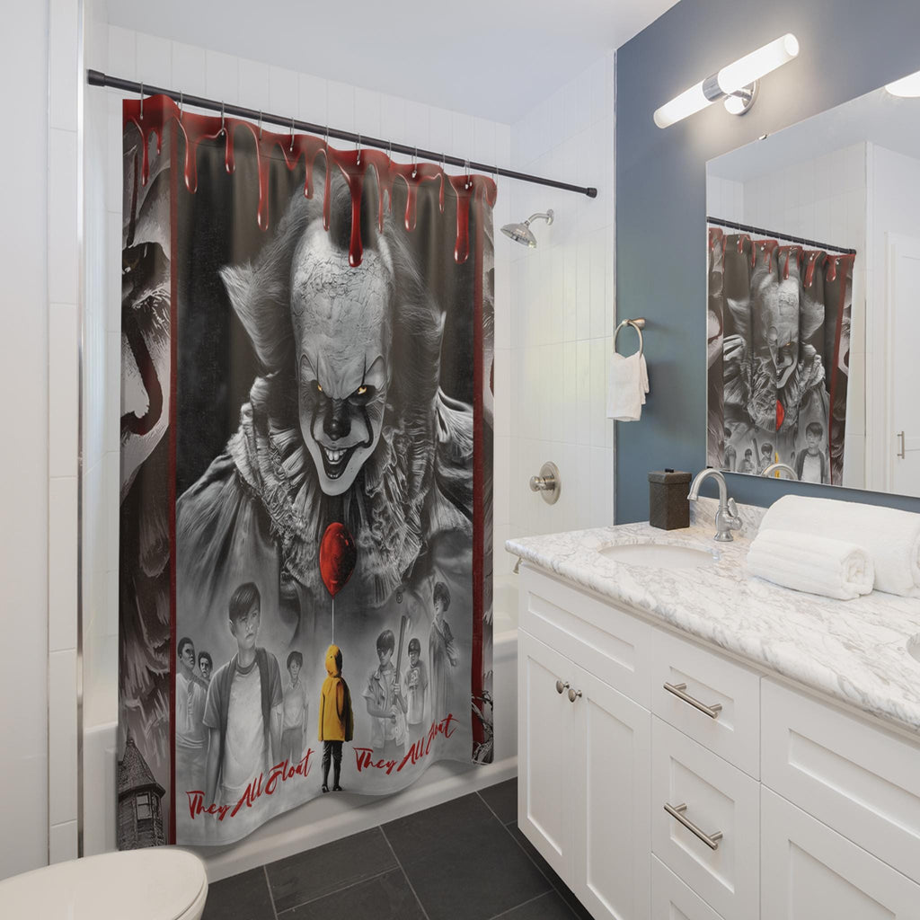 They All Float Welcome to Derry Series Collectible Shower Curtain | Horror Stephen King Pennywise