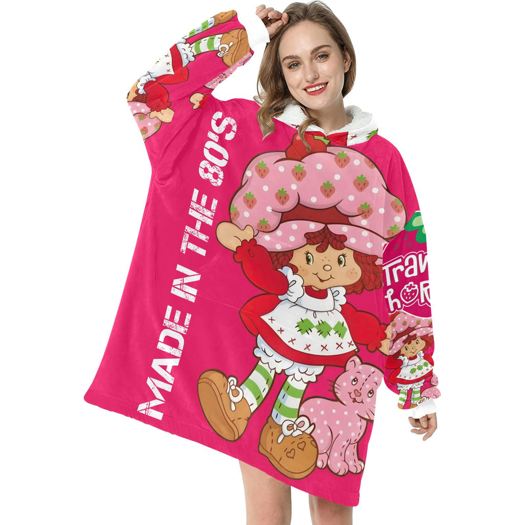 Strawberry Shortcake Retro Made in the 80's Hot pink Wearable Snuggle Blanket One size