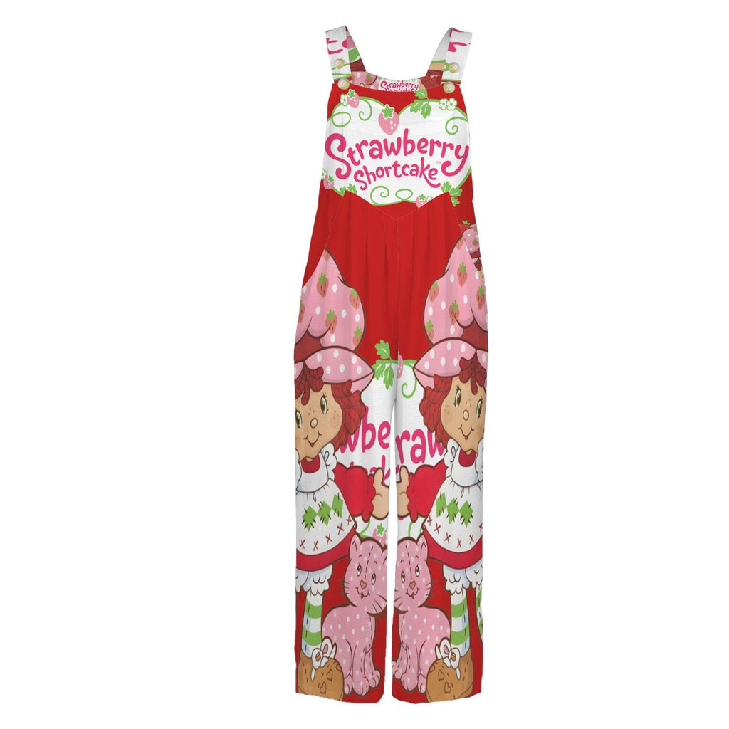 Plus Size Retro Strawberry Shortcake Jumpsuit Overalls S-5XL