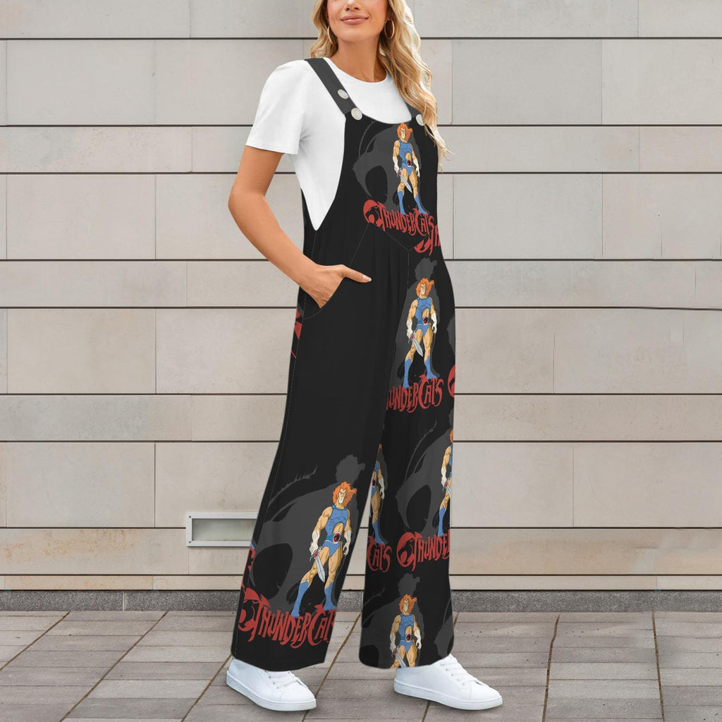 Retro 80’s Thundercats Cartoon Jumper Overalls | Black | Small–5XL
