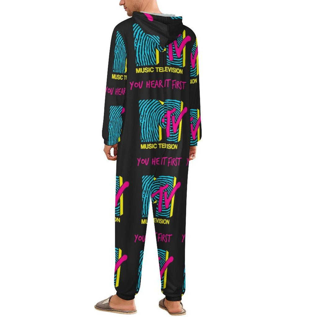 Retro MTV “You Hear It First” Unisex Jumpsuit | All-In-One Pajamas | Vintage 80s 90s Style