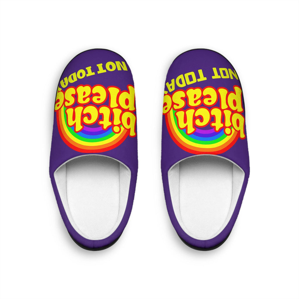 Not Today Rainbow Men's Indoor Slippers | Funny Sassy Quote