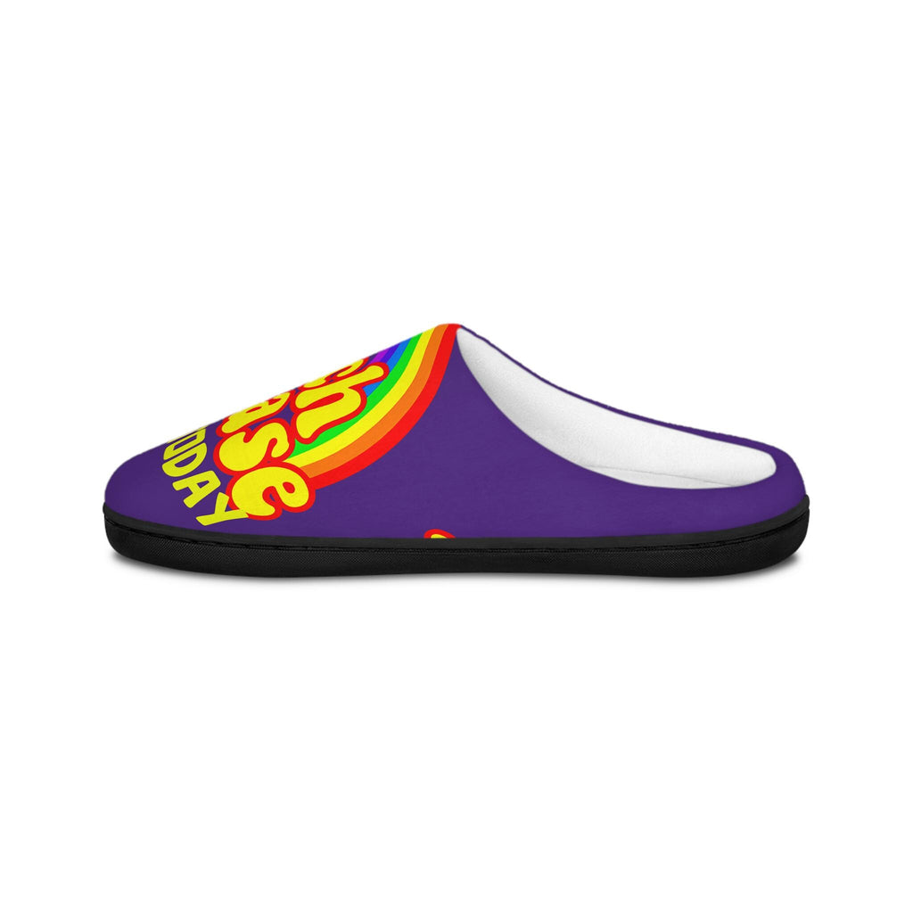 Not Today Rainbow Men's Indoor Slippers | Funny Sassy Quote