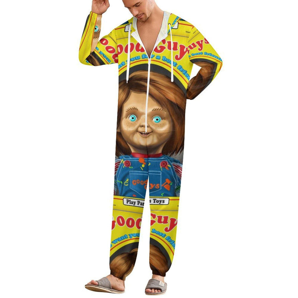 Good Guys Chucky Fan Unisex All-In-One Jumper Pajamas | Good Guy Doll Inspired | Horror Sleepwear Longwear Small–4XL