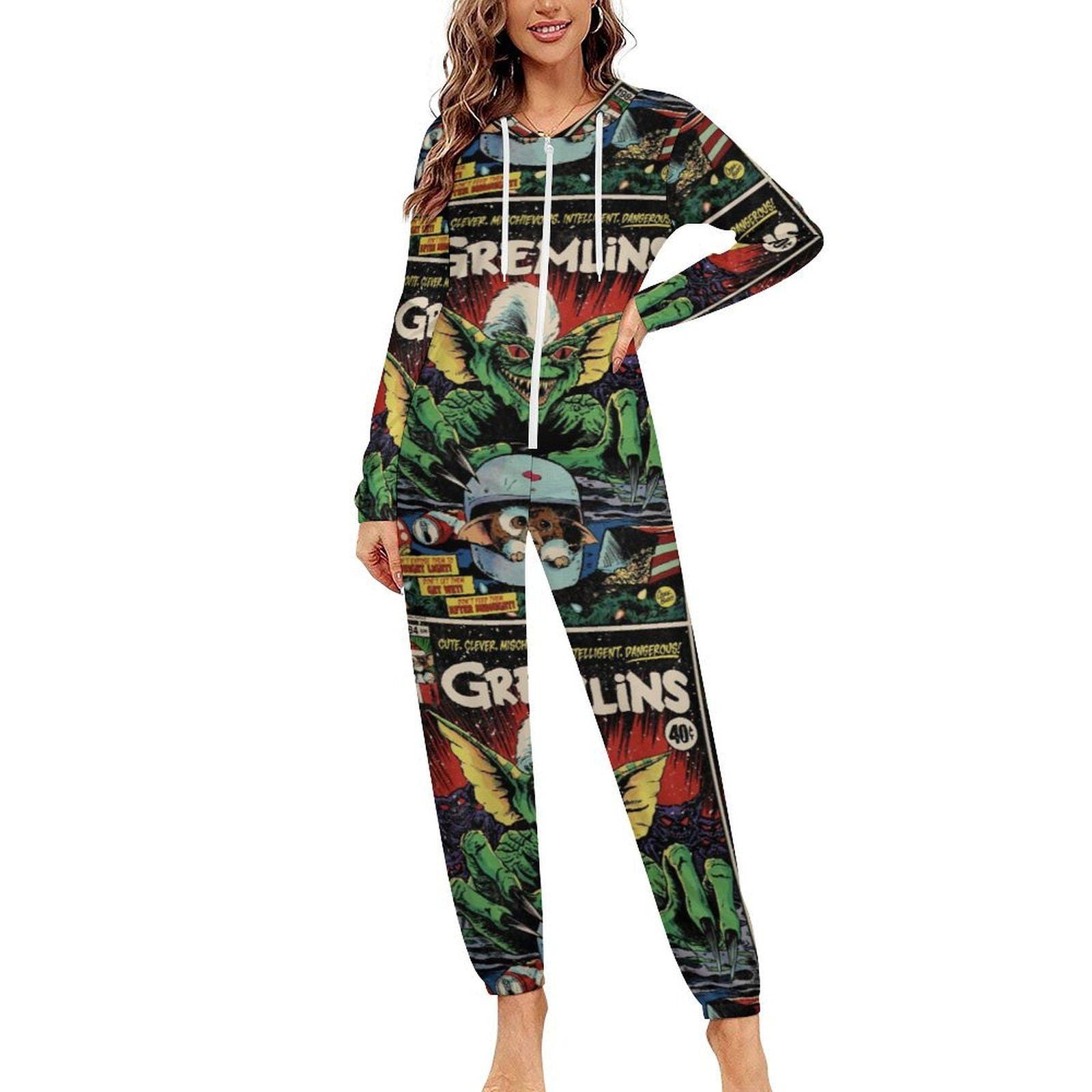 Gremlins Unisex All-In-One Jumper Pajamas Inspired | Horror Sleepwear Loungewear Small–4XL