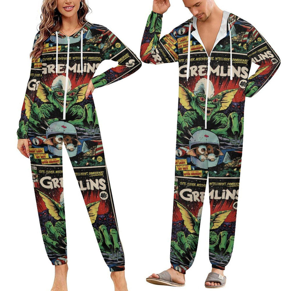Gremlins Unisex All-In-One Jumper Pajamas Inspired | Horror Sleepwear Loungewear Small–4XL