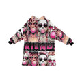 Retro GIRL Horror FRIENDS Blanket Pullover – Cozy Oversized Hoodie Featuring Myers, Chucky, Jason, Freddy & More