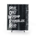 Power of Prayer Shower Curtain | Black Religious Bathroom Decor