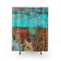 Rustic Distressed Western Chic Boho Teal Shower Curtain