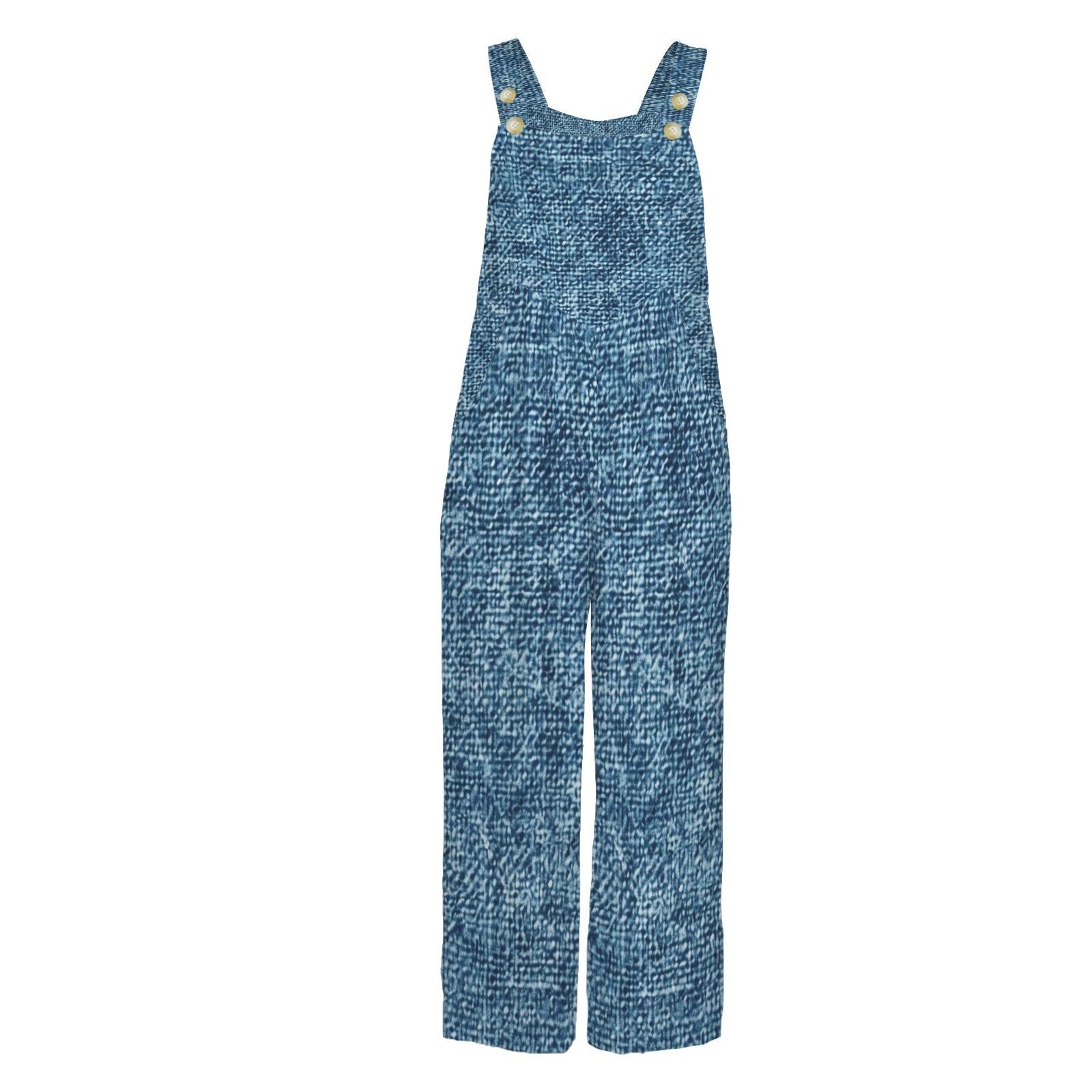 Denim Inspired Look Jumpsuit Jumper Overalls | Blue Small–4XL