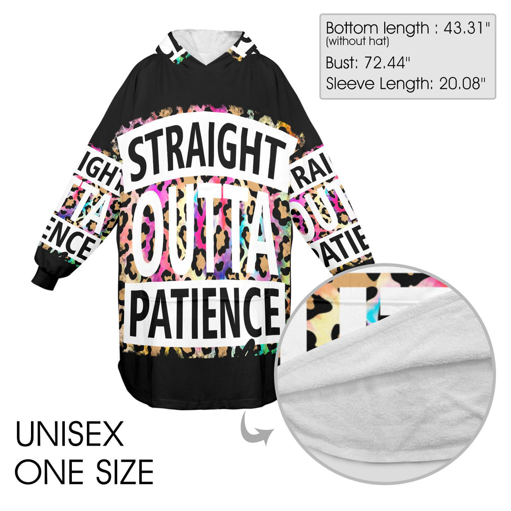 Plus Size Straight Outta Patience Wearable Blanket Pullover Cozy Oversized Hoodie