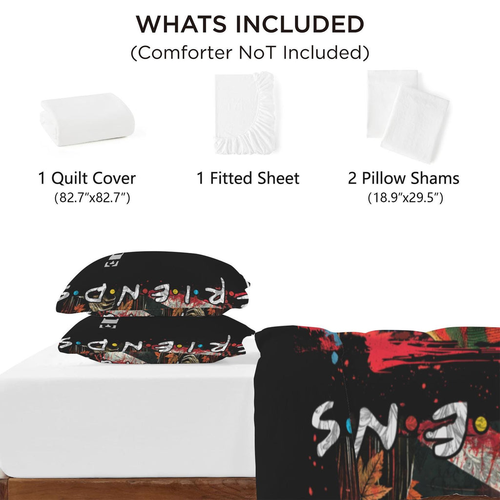 Custom Horror Friends Duvet Cover Set  Myers, Freddy, Jason, Pennywise Full/Double