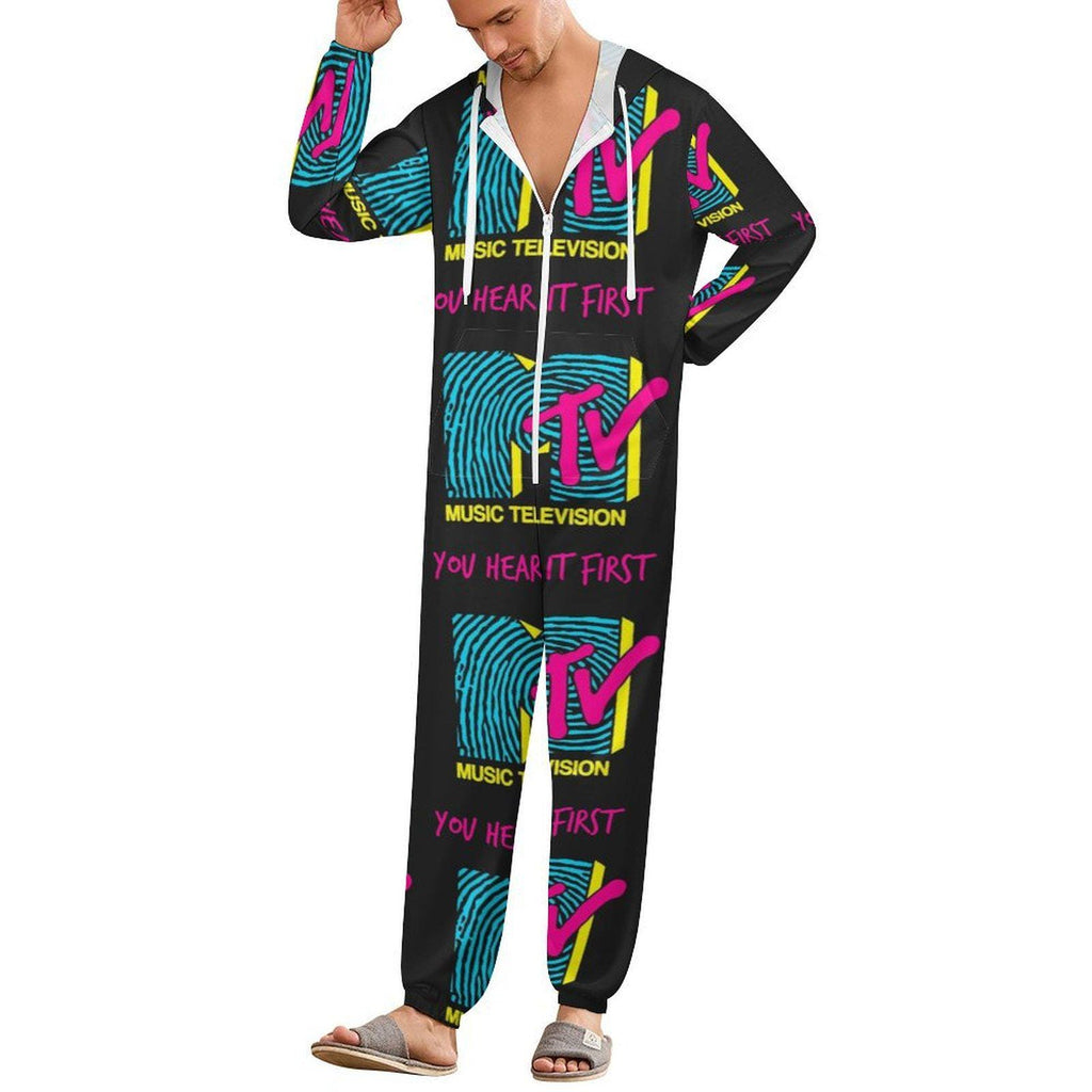 Retro MTV “You Hear It First” Unisex Jumpsuit | All-In-One Pajamas | Vintage 80s 90s Style