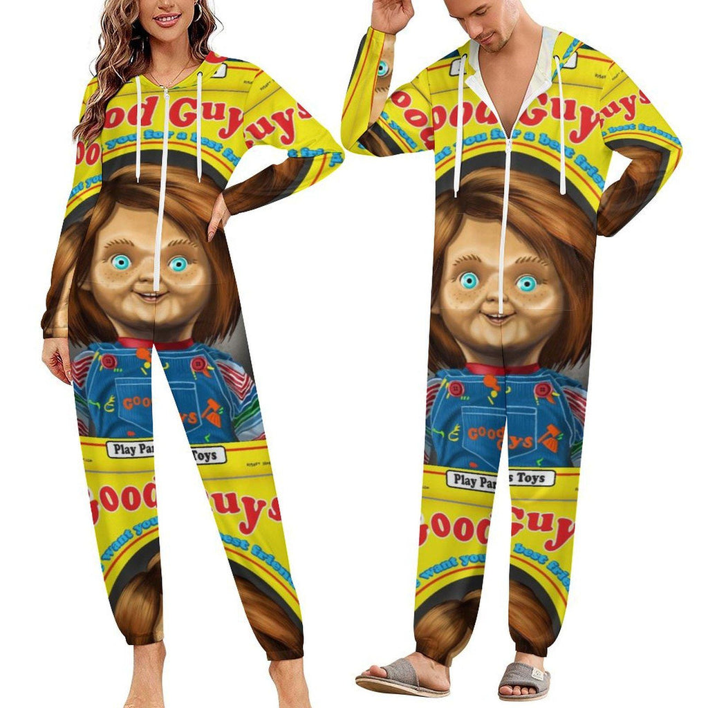 Good Guys Chucky Fan Unisex All-In-One Jumper Pajamas | Good Guy Doll Inspired | Horror Sleepwear Longwear Small–4XL