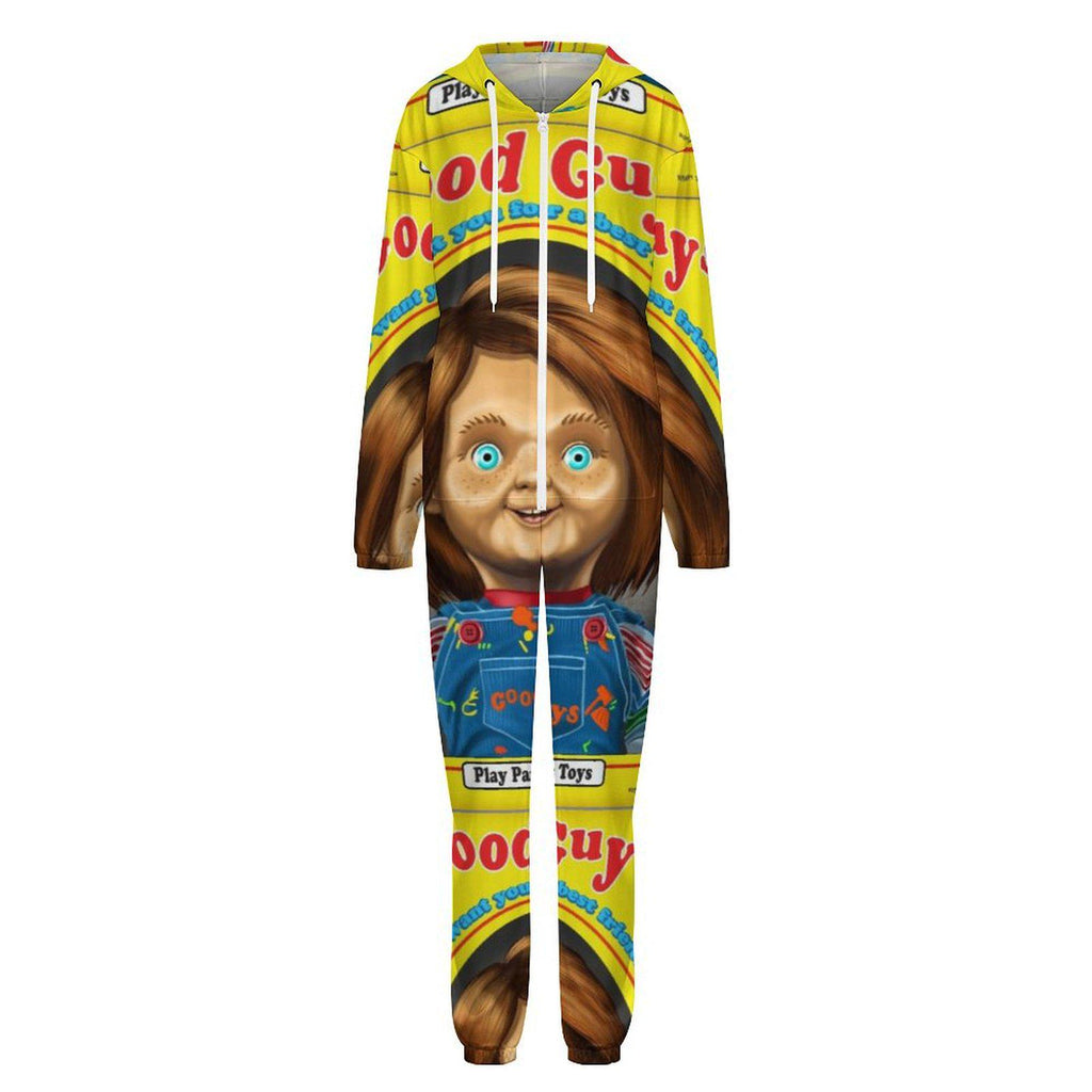Good Guys Chucky Fan Unisex All-In-One Jumper Pajamas | Good Guy Doll Inspired | Horror Sleepwear Longwear Small–4XL