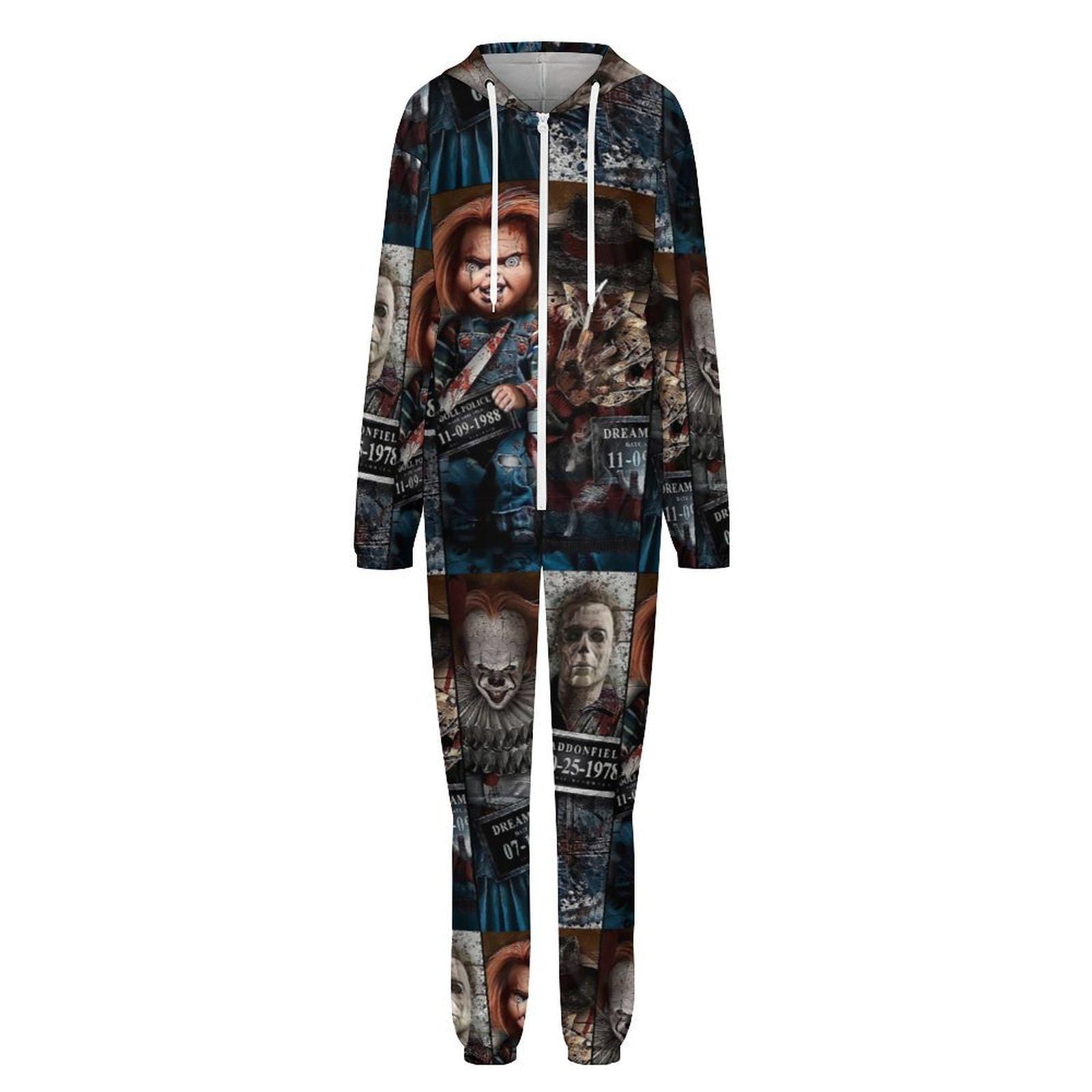 Classic Horror Mugshot Slashers Unisex Pajamas Small- 4XL All  in One Jumpsuit Jumper