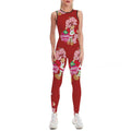 Strawberry Shortcake Yoga Fitness Gym Workout All in One Red Small -2XL