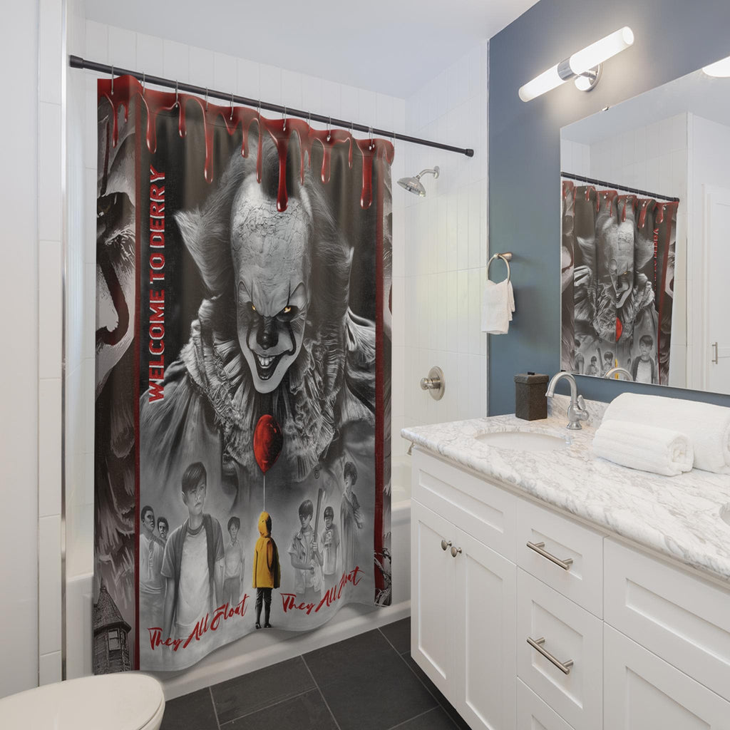 Welcome to Derry Series Collectible Shower Curtain | Horror Stephen King Pennywise