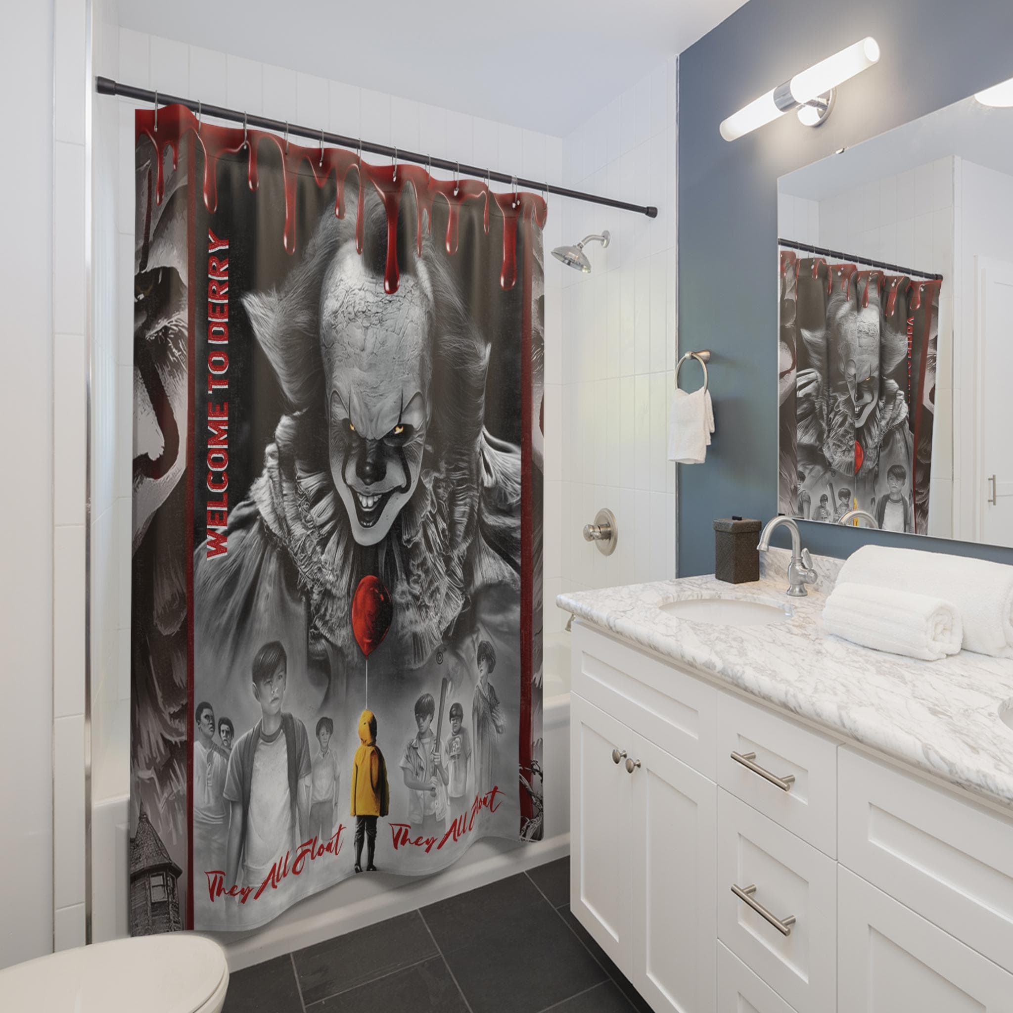 Welcome to Derry Series Collectible Shower Curtain | Horror Stephen King Pennywise