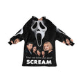 Retro SCREAM Wearable Blanket Pullover – Cozy Oversized Hoodie Featuring Ghostface