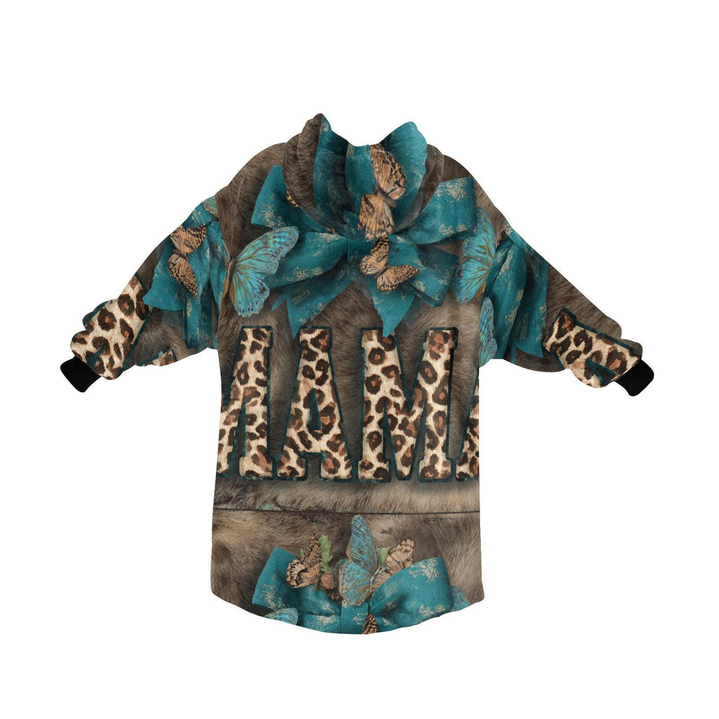 Plus Size Rustic Mama Western Style Wearable Blanket Pullover Cozy Oversized Hoodie Size