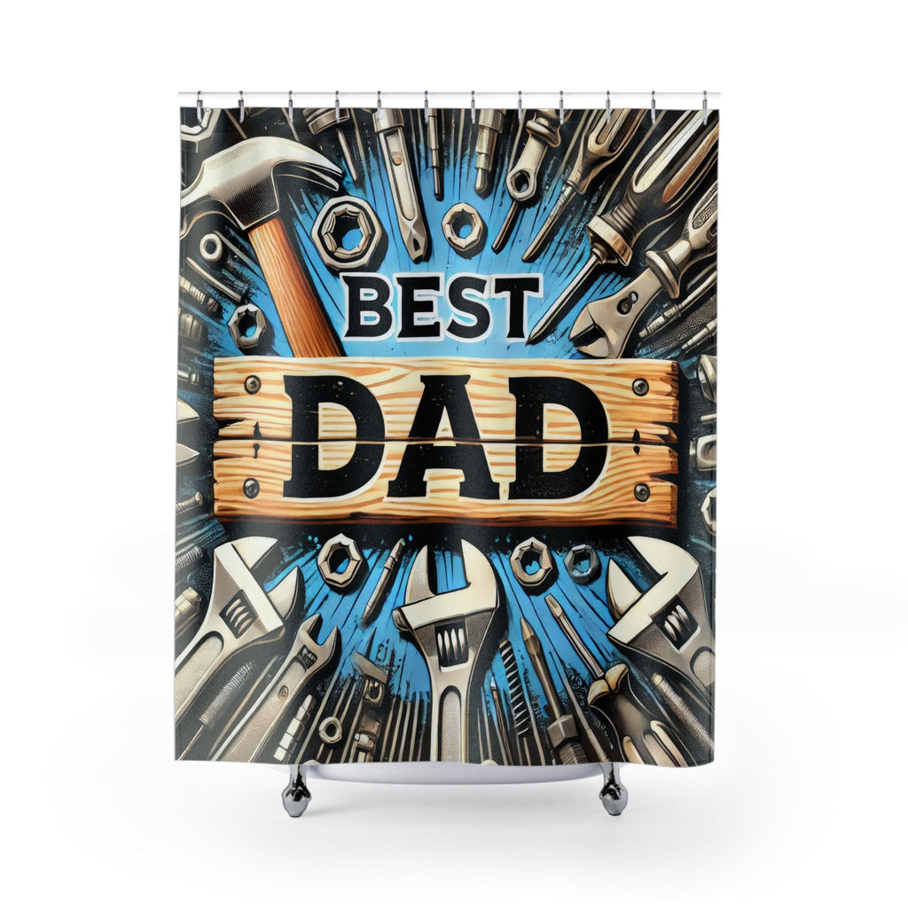 Best Dad Rustic Shabby White Horse Shower Curtain