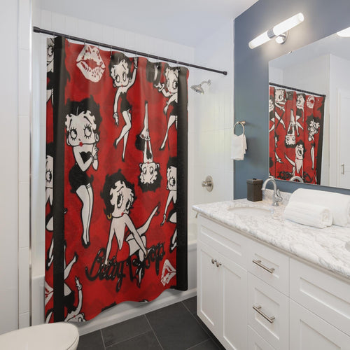 Betty Boop Red Shower Curtain